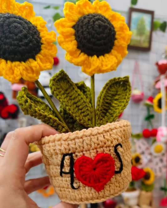 Double Sunflower Pot