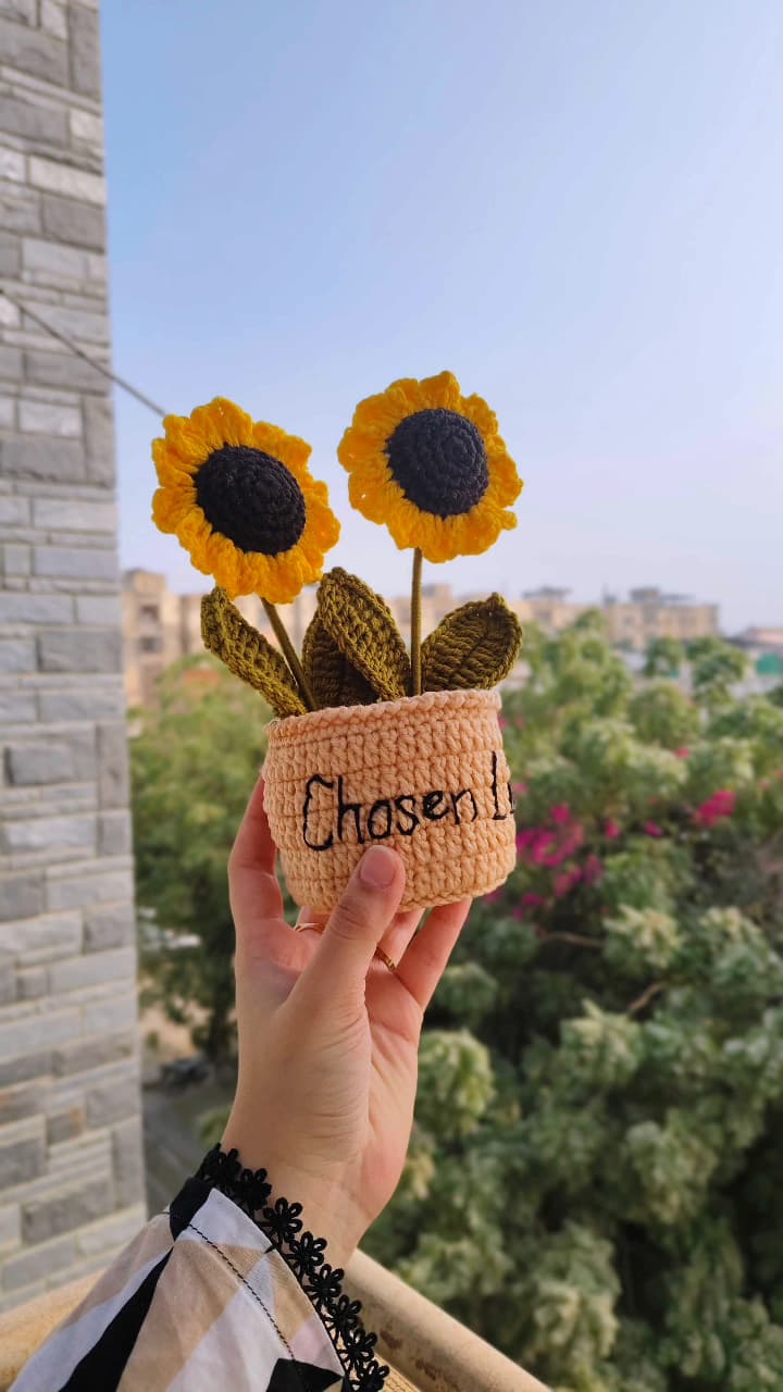 Double Sunflower Pot