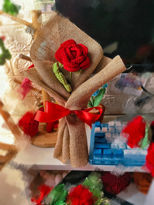 Medium Rose flower bouquet with free greeting card