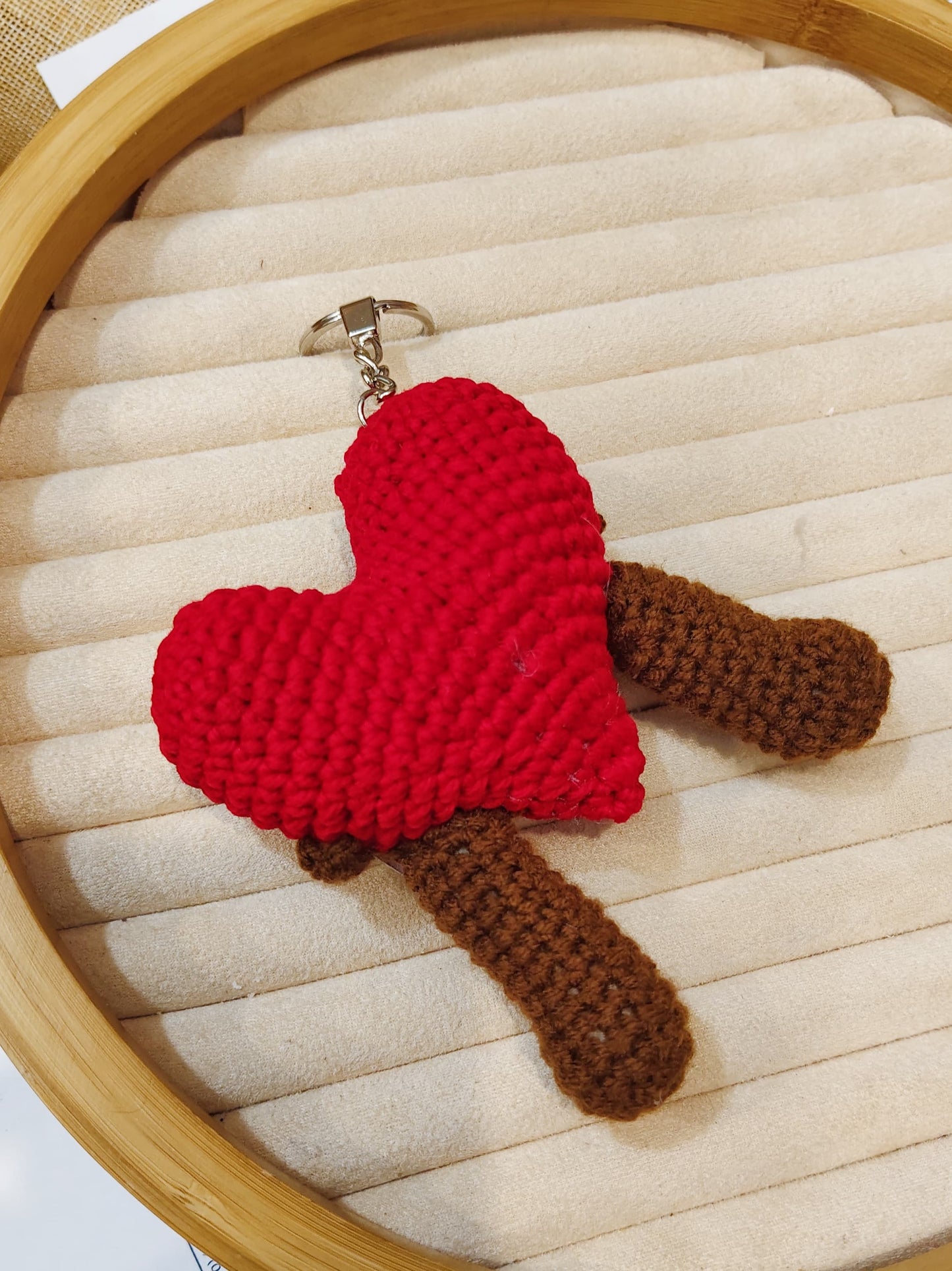 Emotional support heart keychain