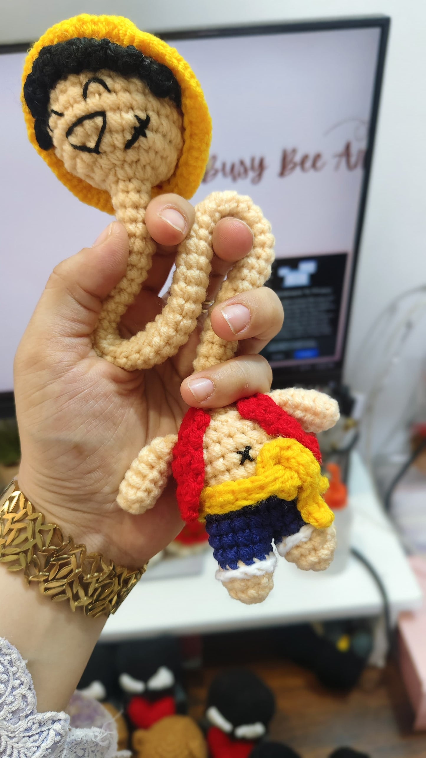 Luffy Long-Neck Crochet Doll | Anime Plush Gift