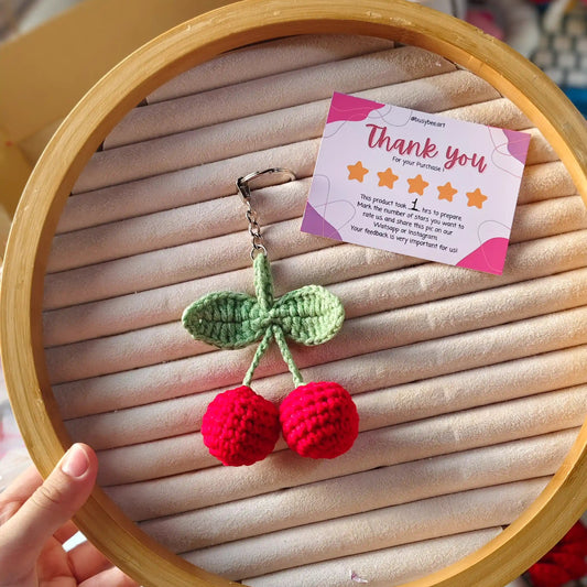Cherry Keychain - Busy Bee Artist