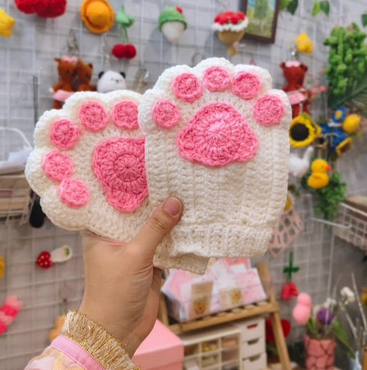 Paw Crochet Hand Warmers