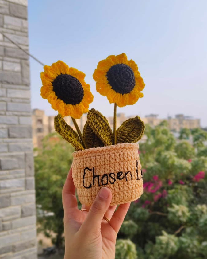 Double Sunflower Pot