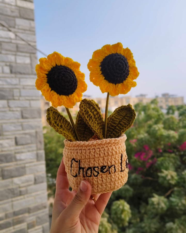 Double Sunflower Pot