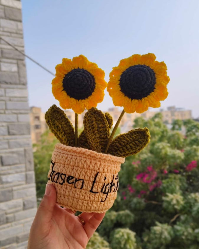 Double Sunflower Pot