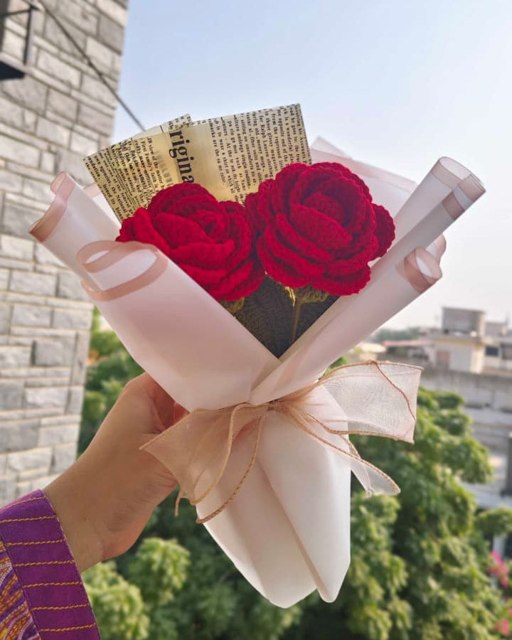 Double Rose Bouquet  | 12 inches