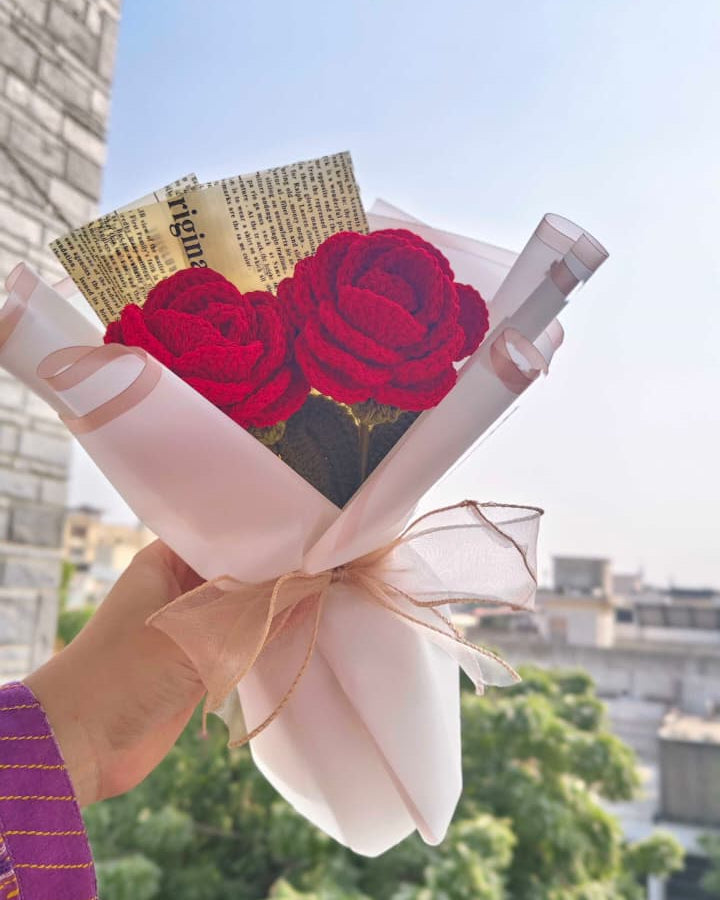 Double Rose Bouquet  | 12 inches