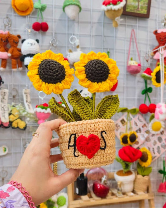 Double Sunflower Pot