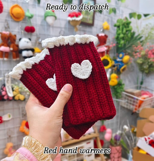 Maroon Crochet Hand Warmers