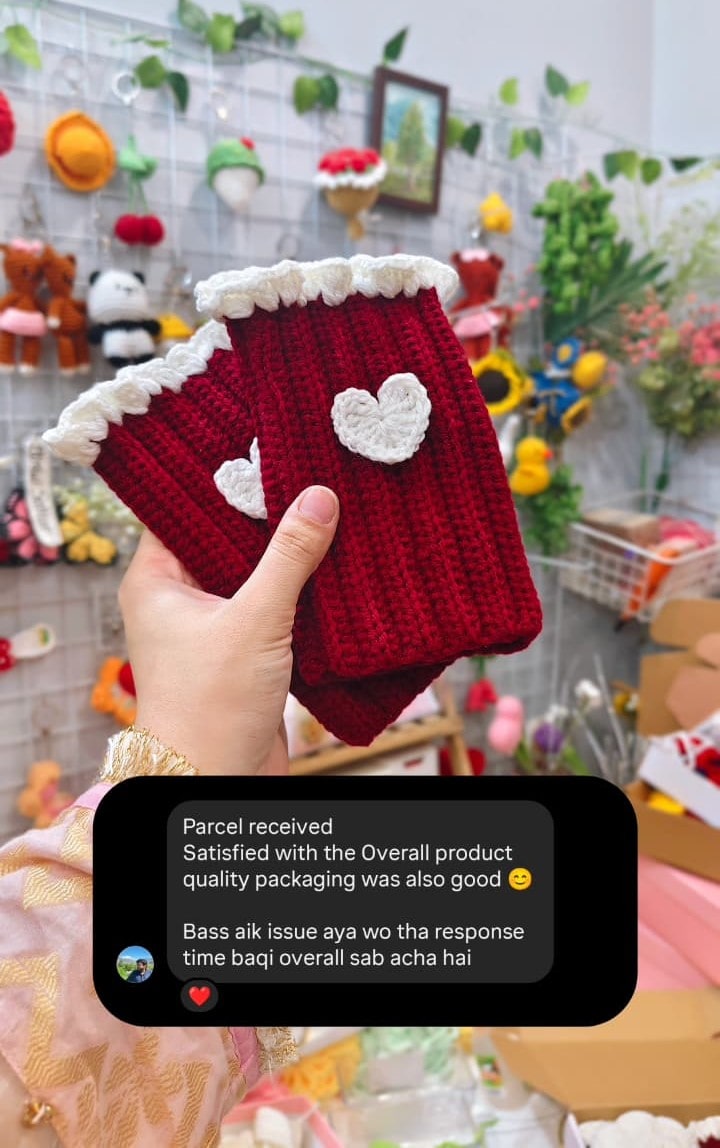 Maroon Crochet Hand Warmers