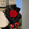 Red rose bouquet (with greeting card) black wrapping (size M)
