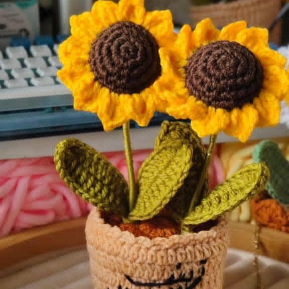 double crochet sunflower with name