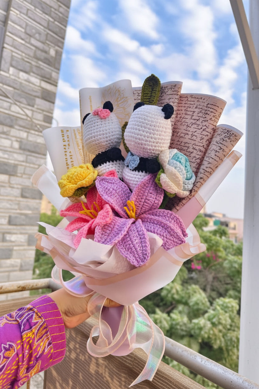 Mr & Mrs Panda Bouquet - Halal version