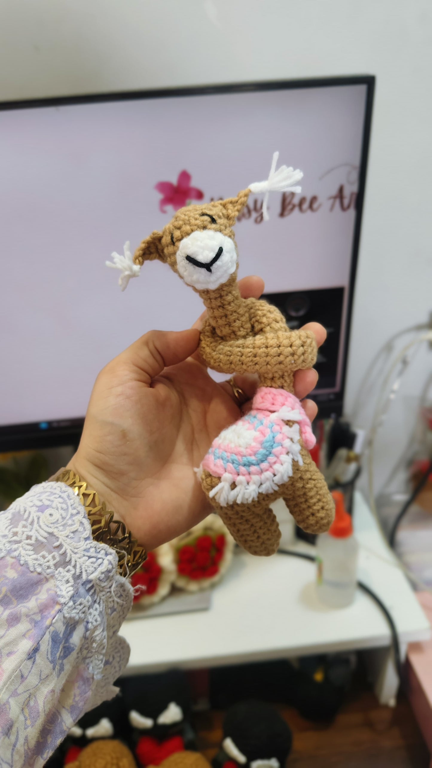 Camel Long-Neck Crochet Doll