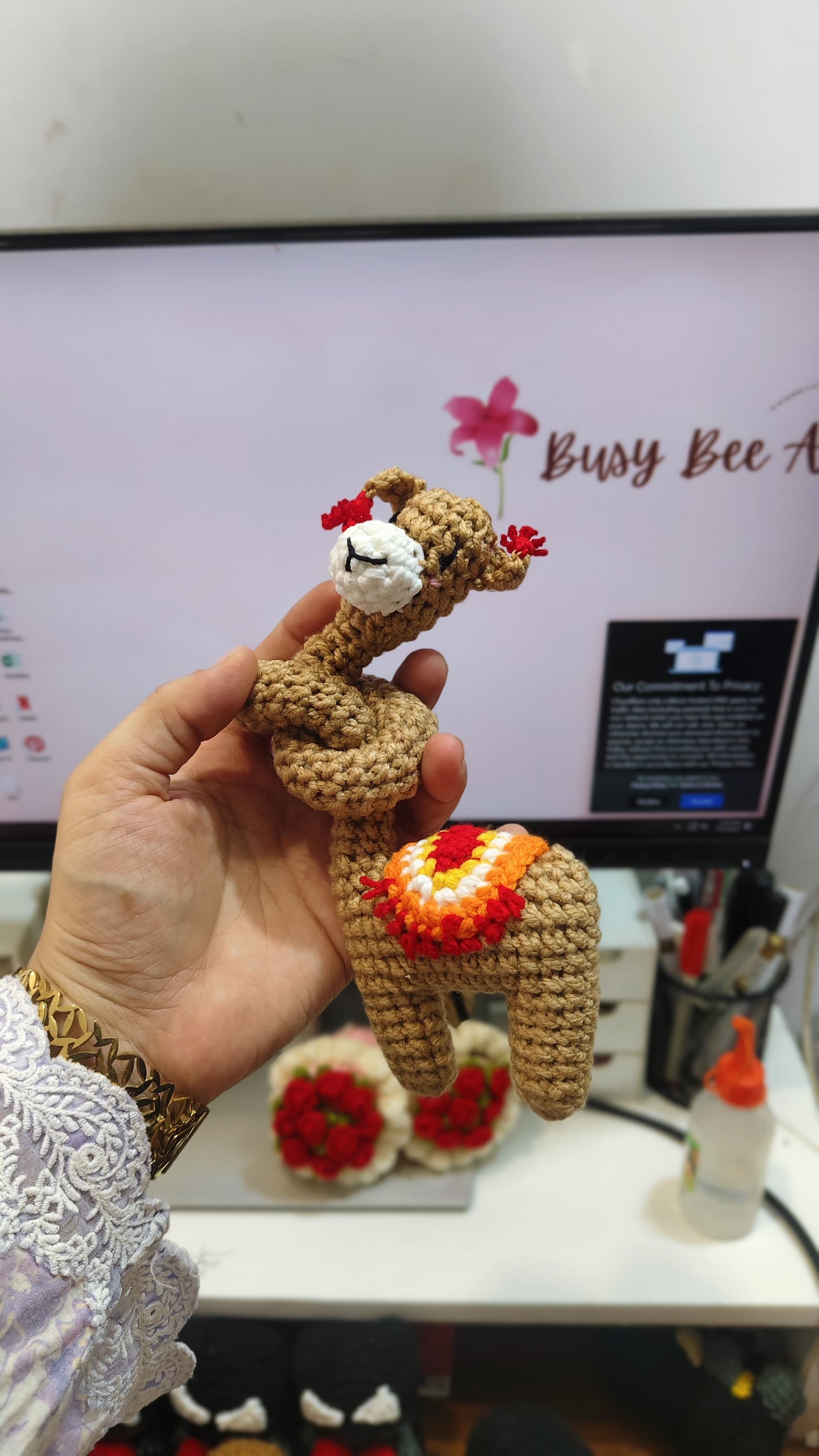 Camel Long-Neck Crochet Doll