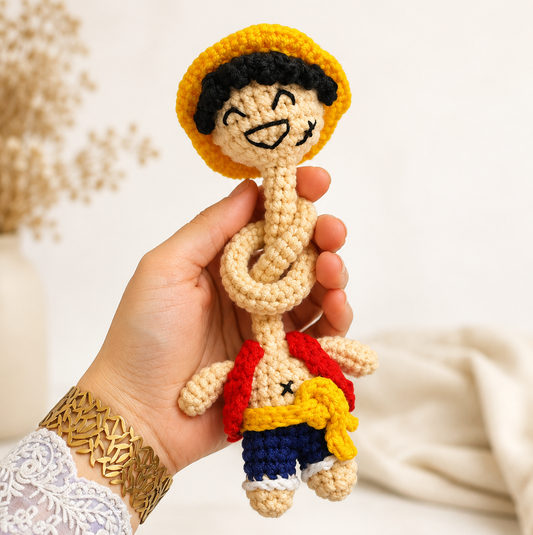Luffy Long-Neck Crochet Doll | Anime Plush Gift