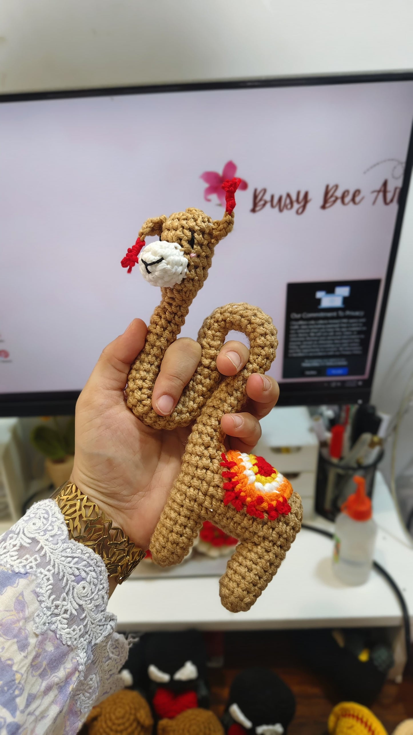 Camel Long-Neck Crochet Doll