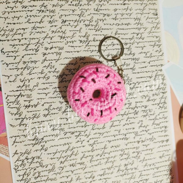 Pink Donut Keychain